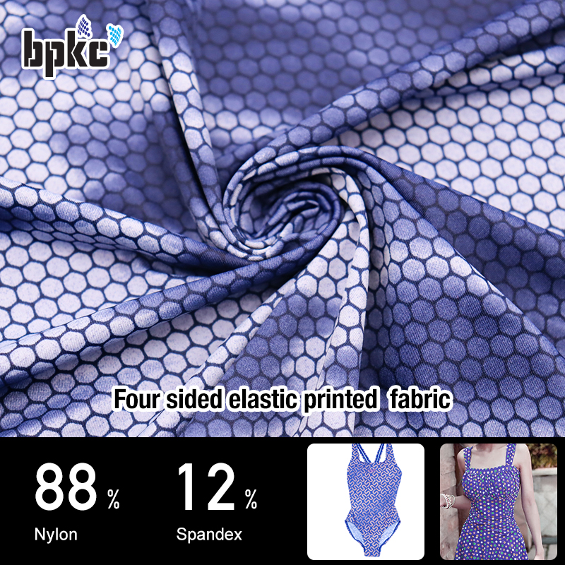 Four sided elastic printed fabric